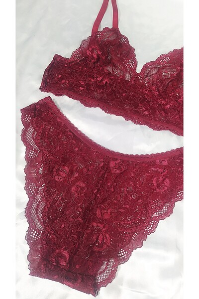 COLOR DE PIEL Women's Claret Red Daily Bralet Suit Bra