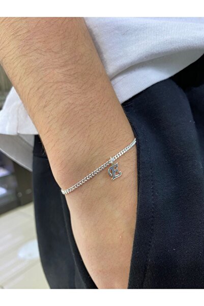 NFS GÜMÜŞÇÜLÜK 925 Ayar Gümüş Özel Oynar Harfli Unisex Bileklik