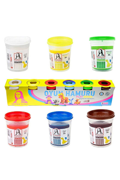 Glanart büyük boy 6 renk oyun hamuru 6x120 gr. canlı renkler