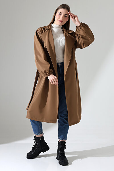 ensade Mevsimlik Kuşaklı Gabardin Trençkot