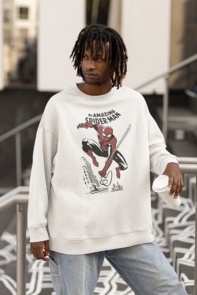 SEVBANO The Amazing Spider-Man Printed Unisex Oversize Spider-Man Sweatshirt