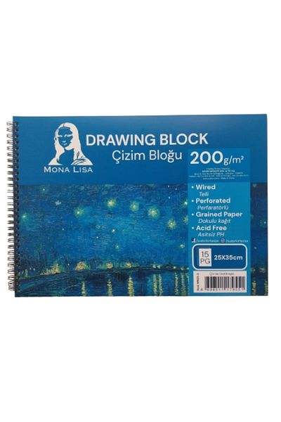 Glanart 25X35 cm 200 G. Picture Drawing Block 15 Yp. Textured Paper