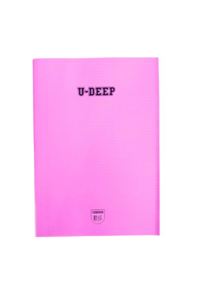 Glanart A4 Size Plastic Cover 80 Sheets Striped Notebook Edge Red Striped 1Pcs U-Dep