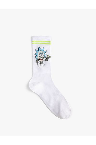 Koton Rick and Morty Socket Socks Licensed Embroidered