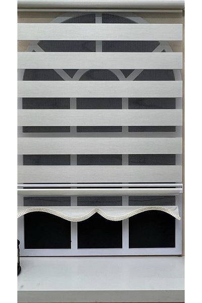 StorBurada Ecru Zebra Roller Skirt - Sectional Z-Stb400V02