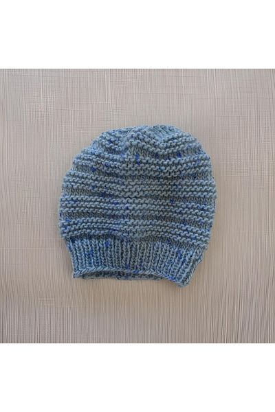 FM Comfortable and Fashionable : 7-12 Years Old Blue Color Special Woven Minimal and Elegant Hand Knitted Beanie