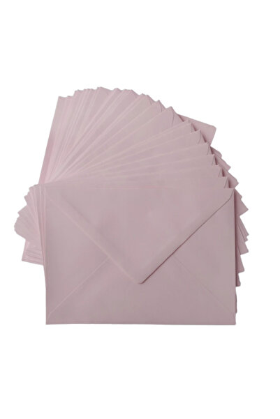 Glanart Açık Pembe Renkli Mektup Davetiye Zarfı 13x18 Ebat 50' Li