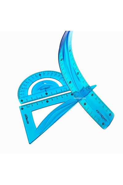 KEYROAD Set de rigle flexibile de 30 cm, care nu se sparg, albastru