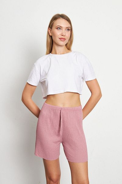 Oyga Dried Rose Women's - Žebrované pohodlné šortky Pyžamové kalhoty