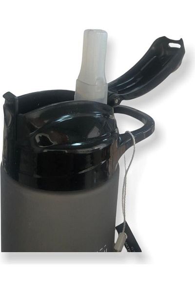 Gıpta Unbeaten Black Tritan Water Bottle - 600 ml with Straw