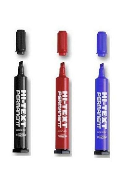 Hi-Text 830-pc Cut Tip Marker Permanent Pen 3 Colors 3 Pieces
