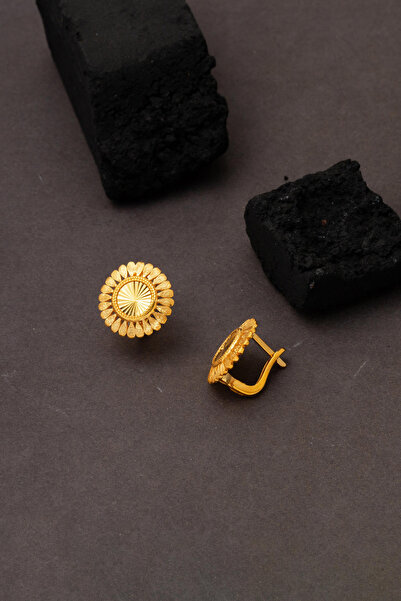 Bilezikci Papatya Model 22 Ayar Altın Küpe