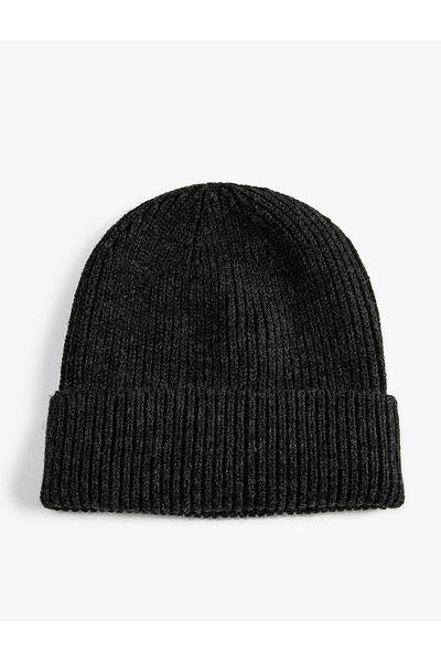 Koton Basic Knitted Beret with Folding Detail
