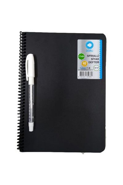 Pensan Caiet negru - Set pix alb Dimensiune A5