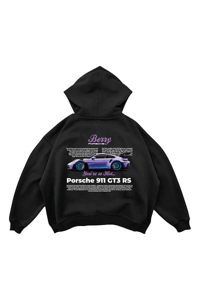 SVART WEAR Porsche Gt3Rs Design Premium Oversize Hooded Hoodie Sweatshirt