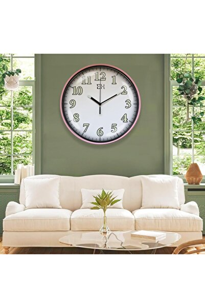 EMYA HOME Fosforlu Duvar Saati Pembe - 29 cm