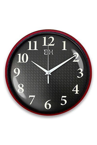 EMYA HOME Parlayan Fosforlu Duvar Saati Kırmızı - 29 cm