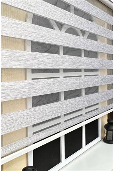 StorBurada Zebra Stor Perde Gri STB 400V04-D