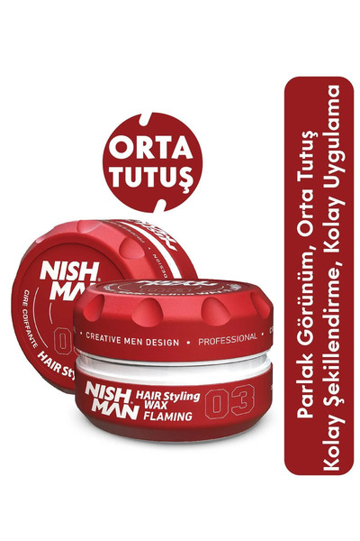 NISHMAN Saç Şekillendirici Wax 03 - Parlak Ve Güçlü Tutuş