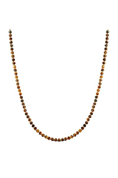 YOKOAMİİ Modeschmuckhalskette Kette gelbgold braun