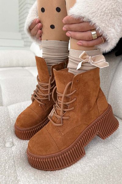 Shoebutik Lazy Tan Suede Μποτάκια