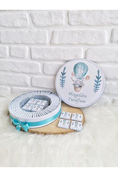 Genel Markalar 100 Adet Isme Özel Uçan Balonlu Hediyelik Erkek Bebek Hoşgeldi...