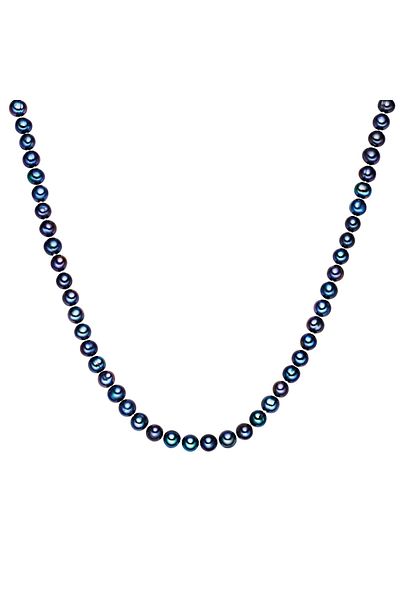 Lulu & Jane Perlenhalskette Kette Süßwasser-zuchtperle Pfauenblau
