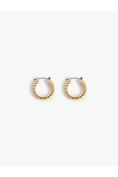 Koton Textured Steel Hoop Earrings