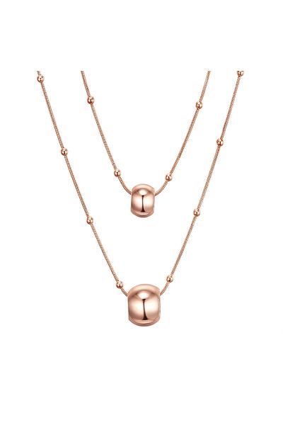 Lulu & Jane Modeschmuckhalskette Kette Mit Anhänger Roségold