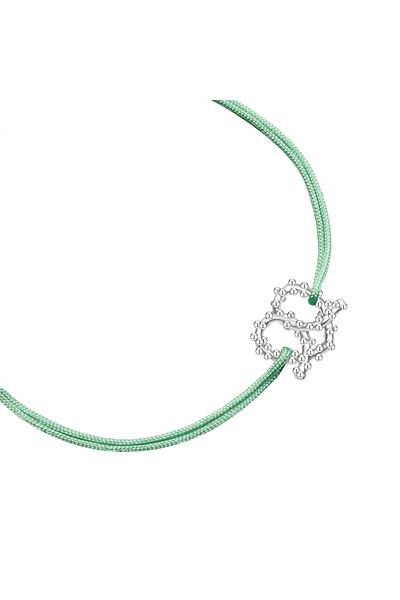 Glanzstücke München Textilarmband Armband Sterling Silber Textil (salbei)