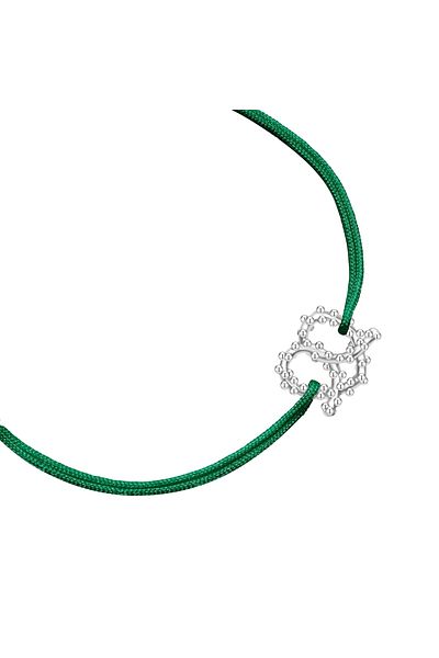 Glanzstücke München Textilarmband Armband Sterling Silber Textil (grün)