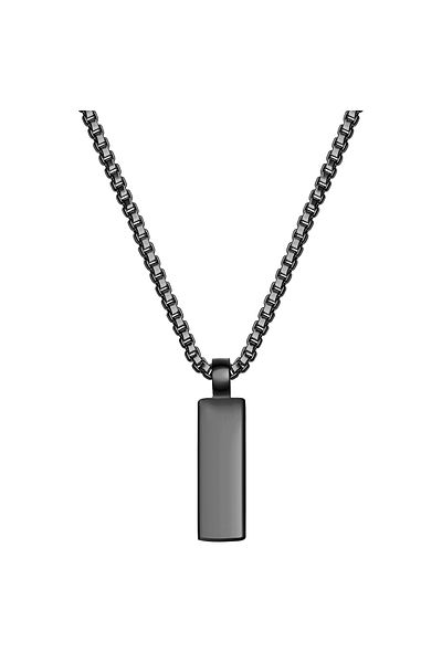 True Rebels Edelstahlhalskette Kette mit Anhänger Edelstahl schwarz