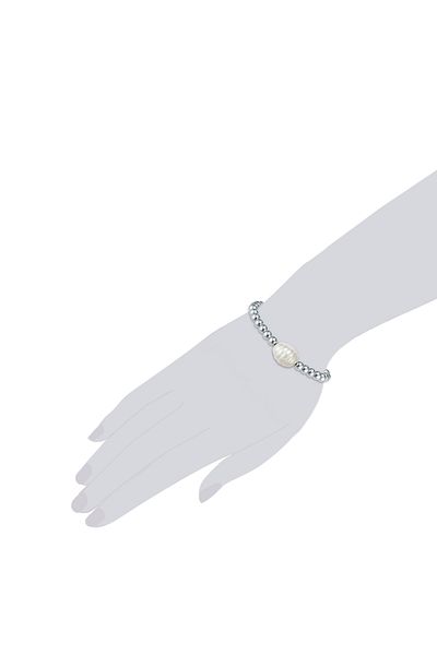 Lulu & Jane Perlenarmband Armband Muschelkernperle weiß
