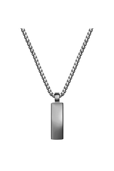 True Rebels Edelstahlhalskette Kette mit Anhänger Edelstahl gunmetal