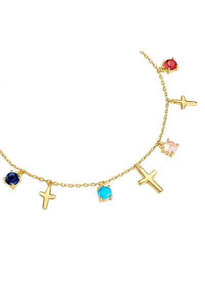 YOKOAMİİ Modeschmuckarmband Armband gelbgold Zirkonia multicolor