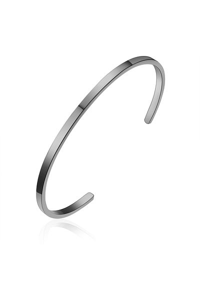 True Rebels Edelstahlarmband Armreif Edelstahl gunmetal