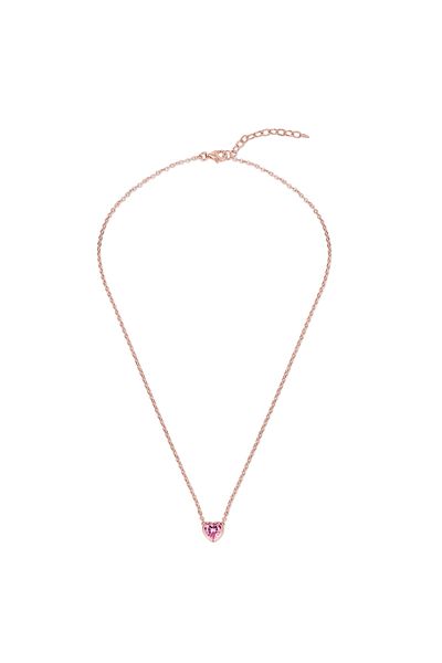 Trilani Silberhalskette Kette mit Anhänger Sterling Silber roségold Zirkonia rosa