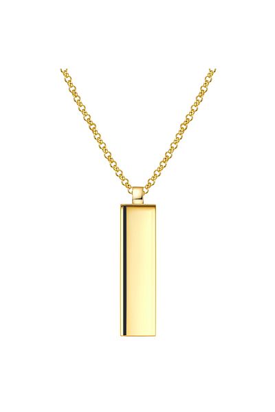 Männerglanz Silberhalskette Kette mit Anhänger Sterling Silber gelbgold Emaillschwarz