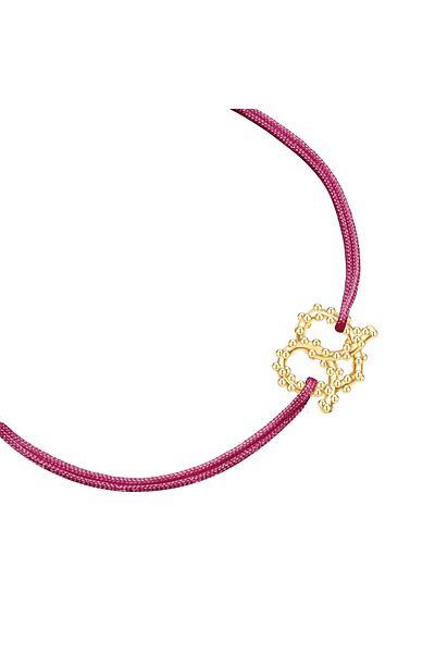 Glanzstücke München Textilarmband Armband Sterling Silber gelbgold Textil (beere)
