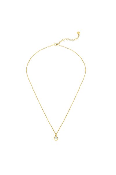 Glanzstücke München Silberhalskette Kette mit Anhänger Sterling Silber gelbgold Opal (synth.)