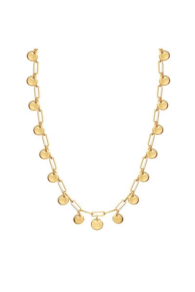 Lulu & Jane Modeschmuckhalskette Kette mit Anhänger gelbgold
