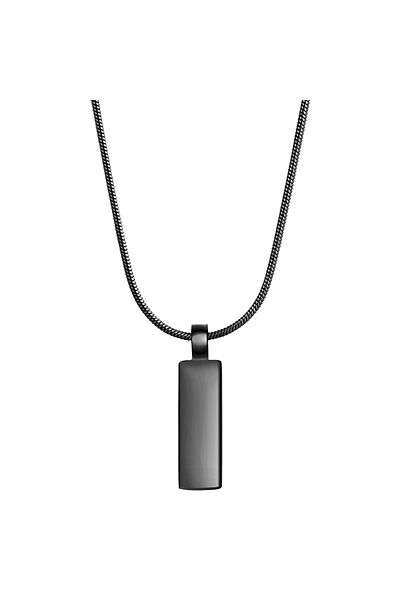 True Rebels Edelstahlhalskette Kette mit Anhänger Edelstahl schwarz