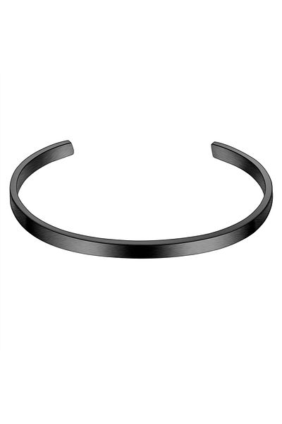 True Rebels Edelstahlarmband Armreif Edelstahl schwarz