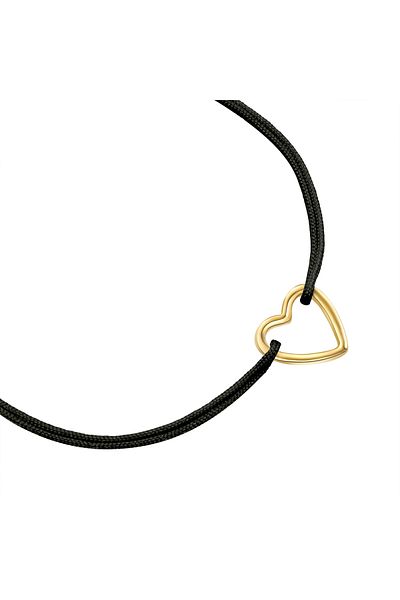 Glanzstücke München Textilarmband Armband Sterling Silber gelbgold Textil (schwarz)