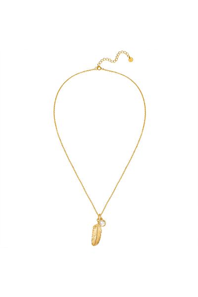 Glanzstücke München Silberhalskette Kette Mit Anhänger Sterling Silber Gelbgold Mondstein (SYNTH.)