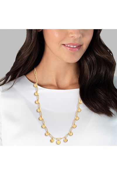 Lulu & Jane Modeschmuckhalskette Kette mit Anhänger gelbgold