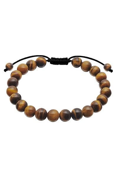 True Rebels Edelsteinarmband Armband Tigerauge braun