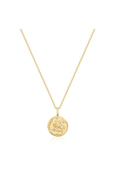 Glanzstücke München Silberhalskette Kette Mit Anhänger Sterling Silber Gelbgold Zirkonia Weiß