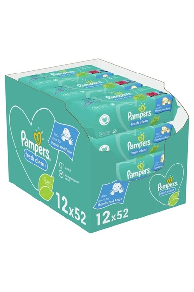 Prima Pampers Baby Newborn Fresh Clean Wet Towel 52X12 Pieces (624 Sheets)