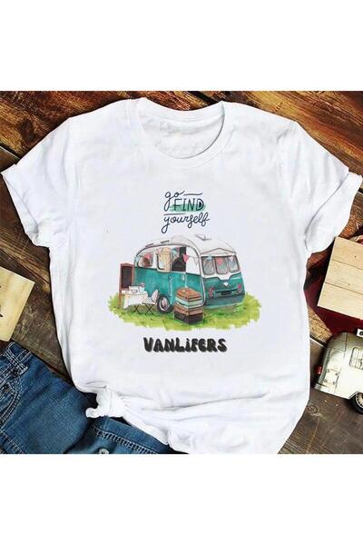 THİS GYOX Women's Printed Detail Oversize Bol Cut T-Shirt with Cycling Neck